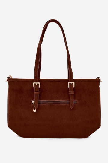 Tas in faux suede bruin Araminta