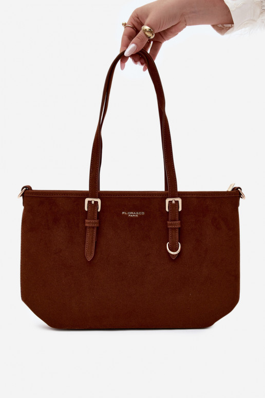 Tas in faux suede bruin Araminta