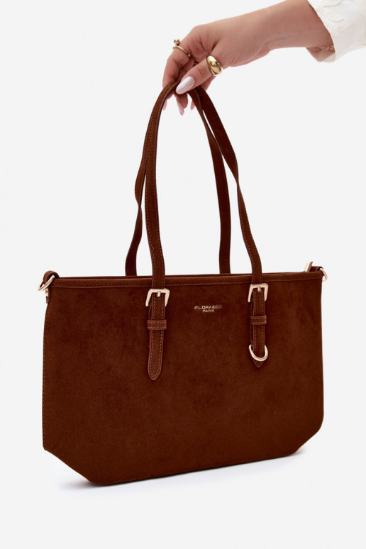 Tas in faux suede bruin Araminta