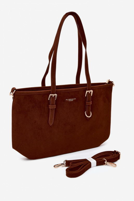 Tas in faux suede bruin Araminta