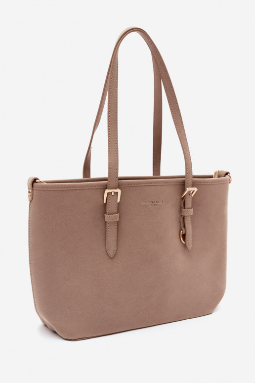 Tas in faux suede ivoor Araminta