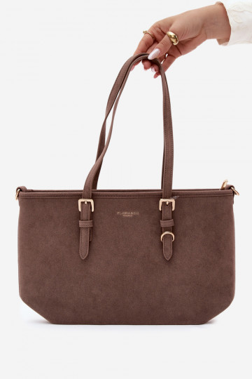 Tas in faux suede klei Araminta