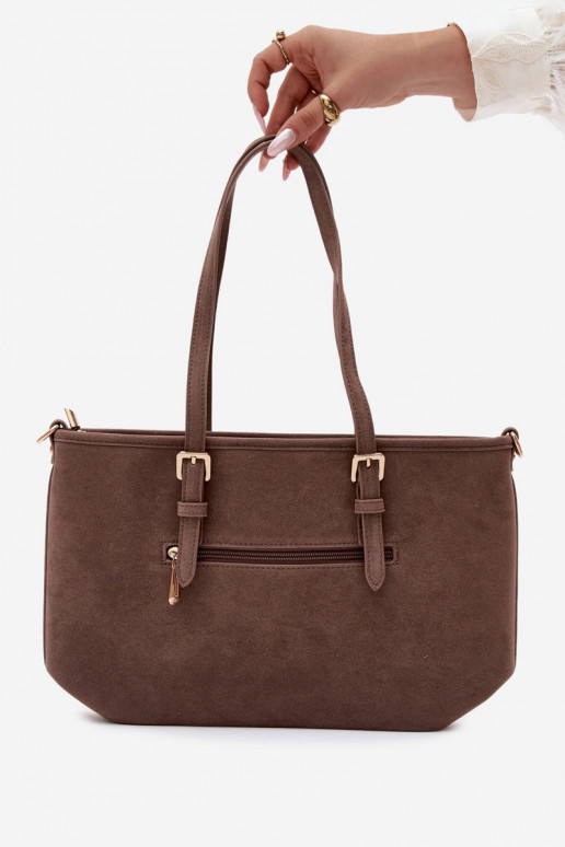 Tas in faux suede klei Araminta