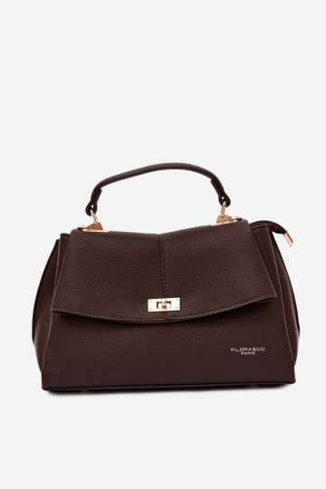 Dames tas in faux leather chocolade Sybella