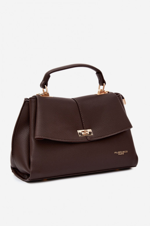 Dames tas in faux leather chocolade Sybella