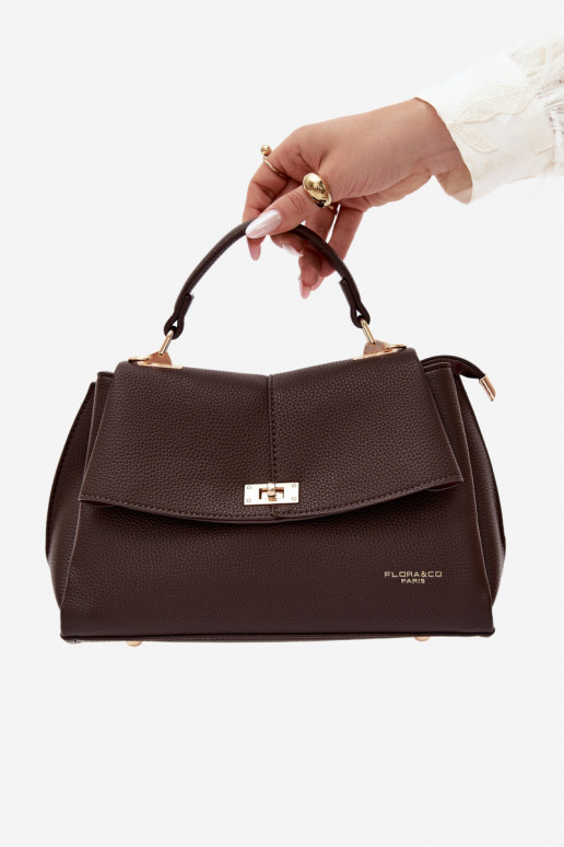 Dames tas in faux leather chocolade Sybella