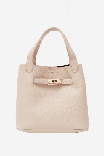 Tas met cosmetica en faux leather zand Crumble