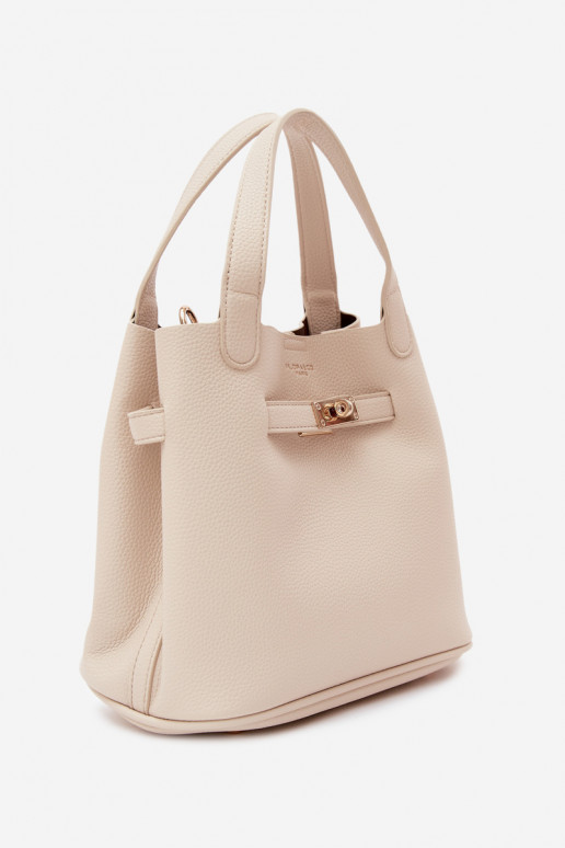 Tas met cosmetica en faux leather zand Crumble