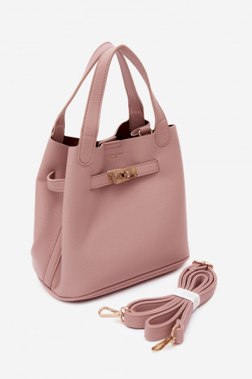 Tas met cosmetica en faux leather roze Crumble
