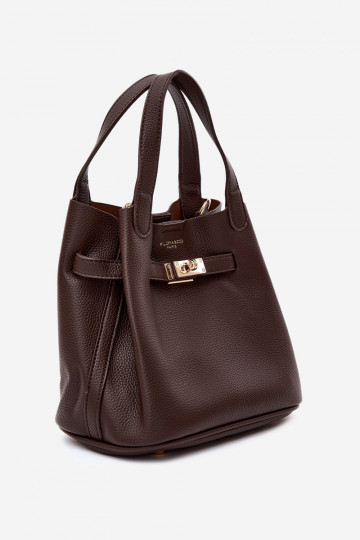 Tas met cosmetica en faux leather chocolade Crumble 2
