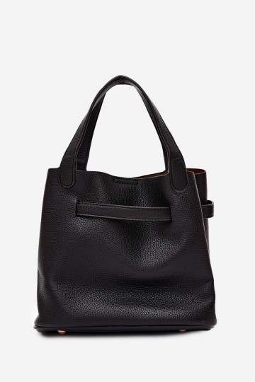 Zwarte handtas van faux leer met cosmetica pouch Crumble 2
