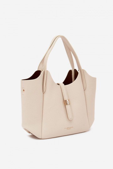 Heldere zandkleurige handtas van faux leer Toffee 2