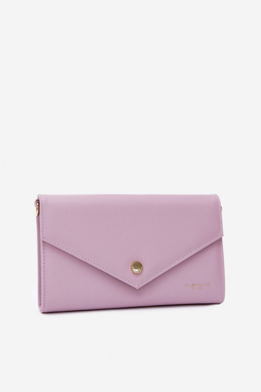 Paarse envelopstijl handtas-portemonnee met decoratieve linten Pauline
