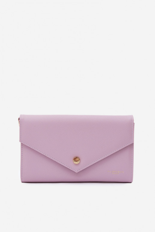 Paarse envelopstijl handtas-portemonnee met decoratieve linten Pauline