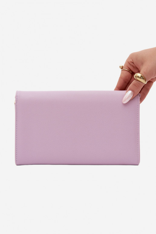 Paarse envelopstijl handtas-portemonnee met decoratieve linten Pauline