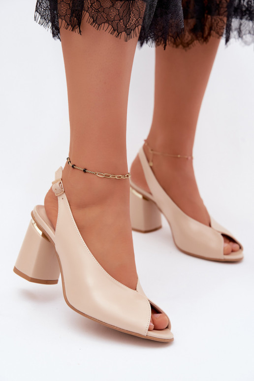Elegante stijl Dames sandalen met hakken Op Zazoo 1085 beige