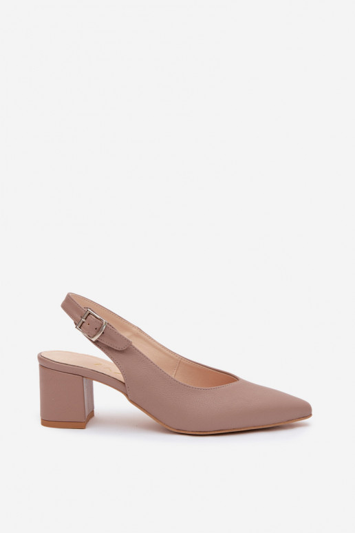 Dames sandalen met puntige neus en hak in kleikleur Zazoo 1122