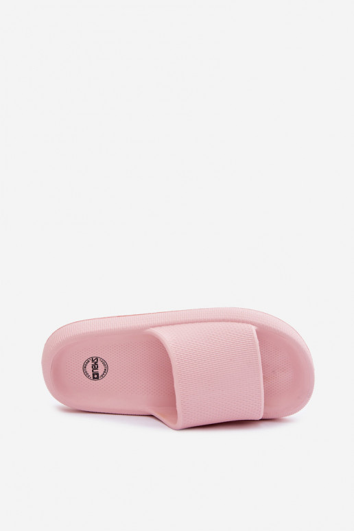 Dames lichte schuimslippers op dikke zool in roze Querceria