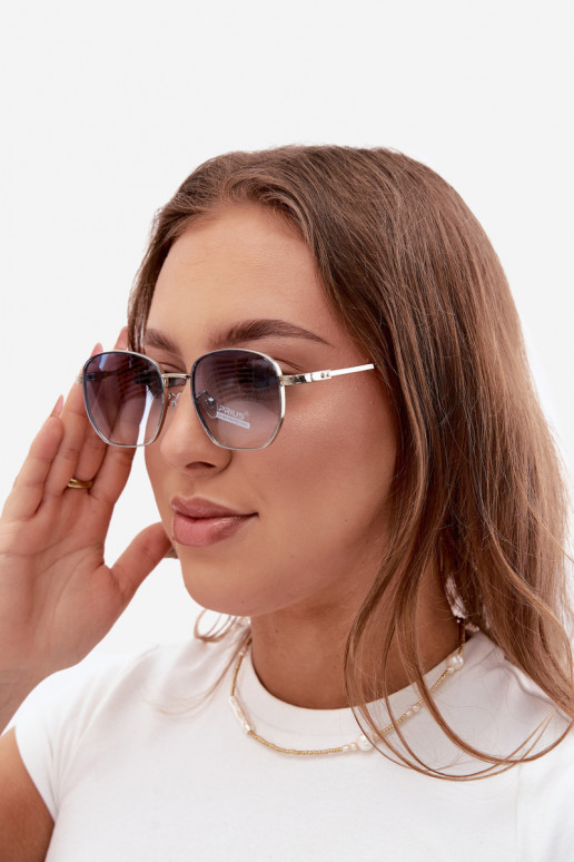 Zonnebril met dunne monturen UV 400 in blauw