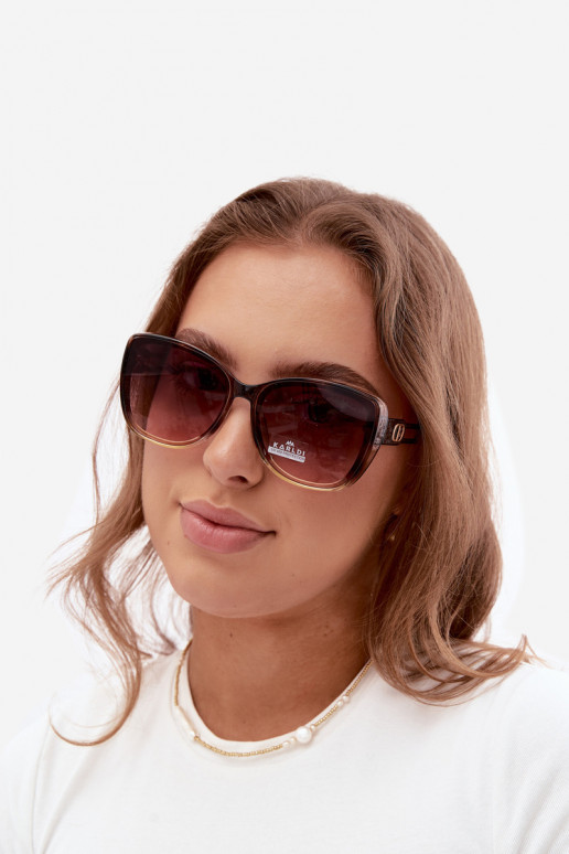 Dames zonnebril in cat-eye stijl bruin-geel