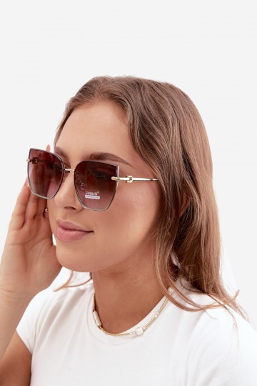 Zonnebril zonder rand in cat-eye stijl met UV 400-filter bruin-blauw