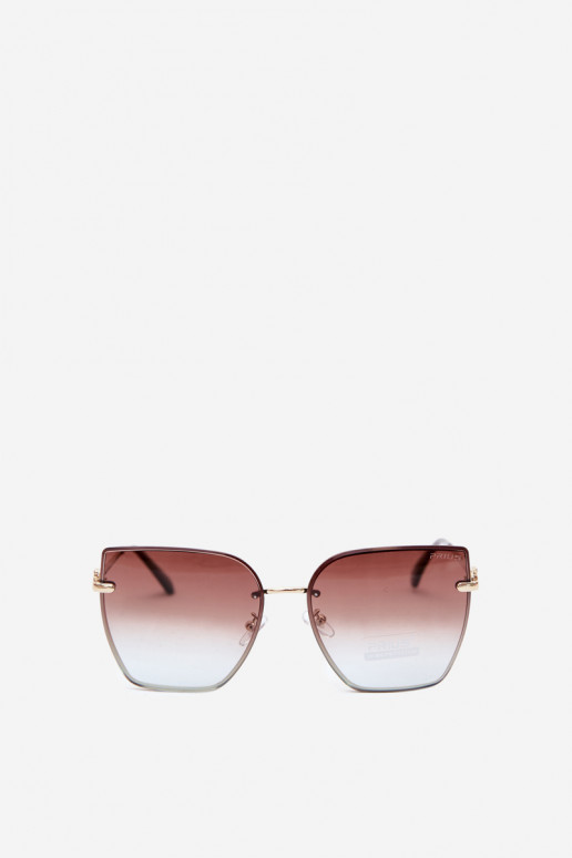 Zonnebril zonder rand in cat-eye stijl met UV 400-filter bruin-blauw