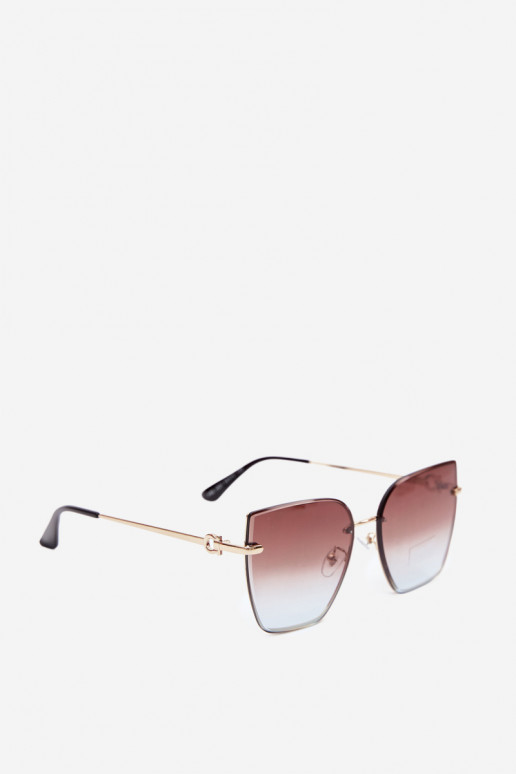 Zonnebril zonder rand in cat-eye stijl met UV 400-filter bruin-blauw