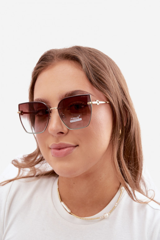 Zonnebril zonder rand in cat-eye stijl met UV 400-filter bruin-blauw