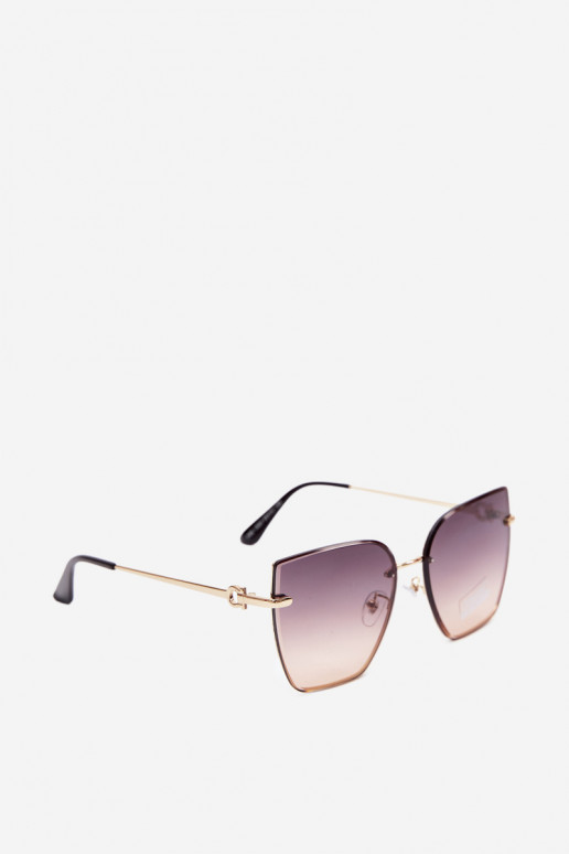 Zonnebril zonder rand in cat-eye stijl met UV 400-filter bruin