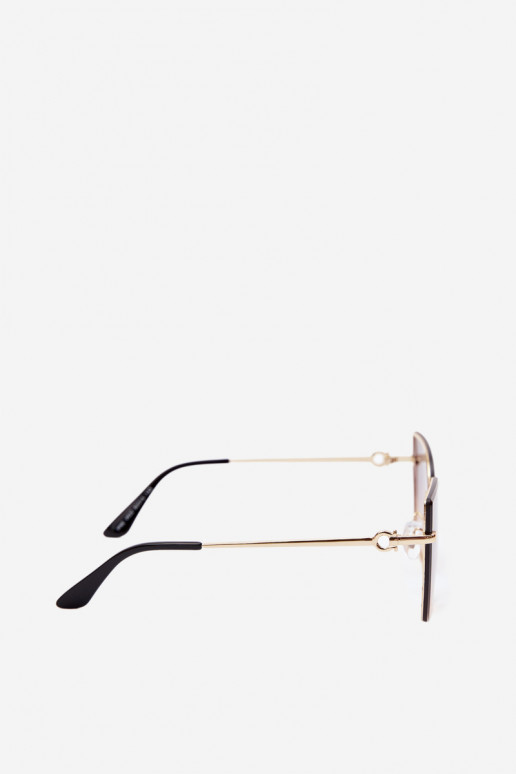 Zonnebril zonder rand in cat-eye stijl met UV 400-filter bruin