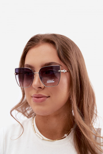 Zonnebril zonder rand in cat-eye stijl met UV 400-filter donkerblauw
