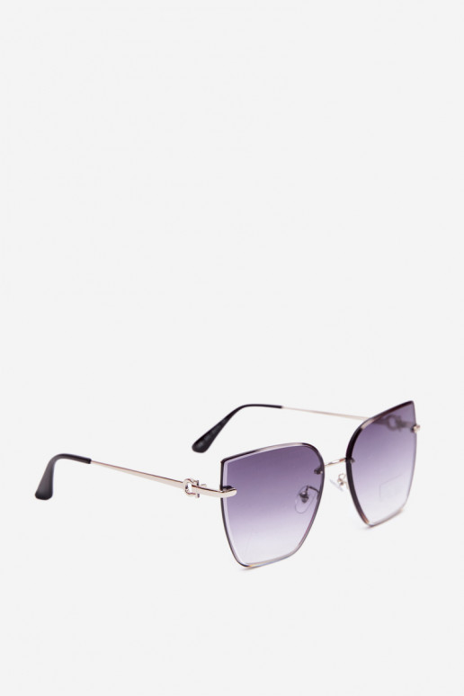 Zonnebril zonder rand in cat-eye stijl met UV 400-filter donkerblauw