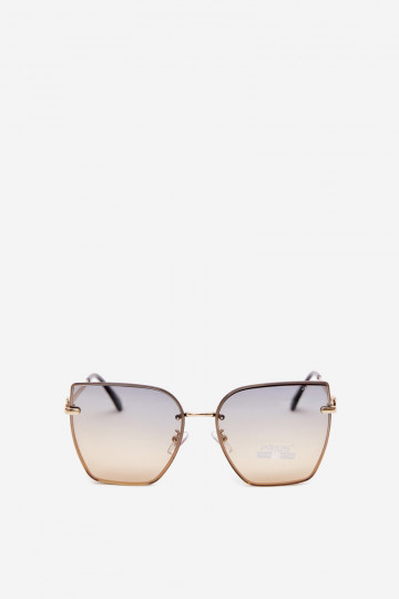Zonnebril zonder rand in cat-eye stijl met UV 400-filter geel 2