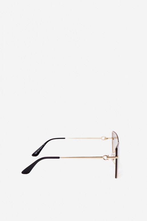 Zonnebril zonder rand in cat-eye stijl met UV 400-filter geel