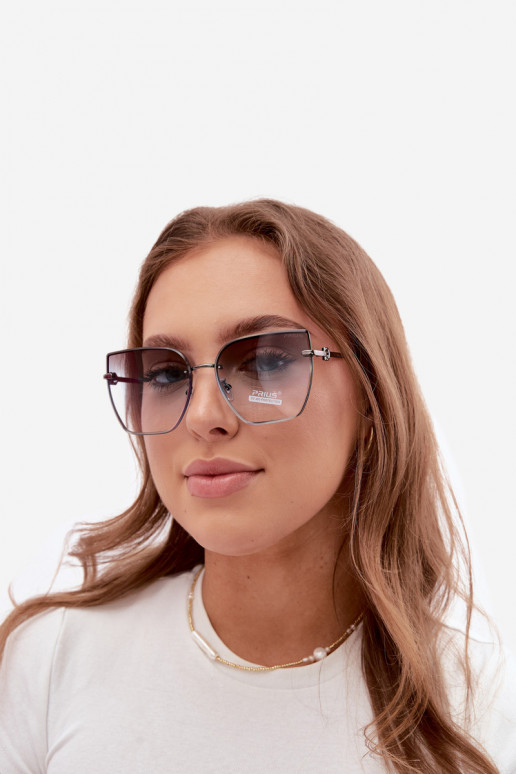 Zonnebril zonder rand in cat-eye stijl met UV 400-filter blauw