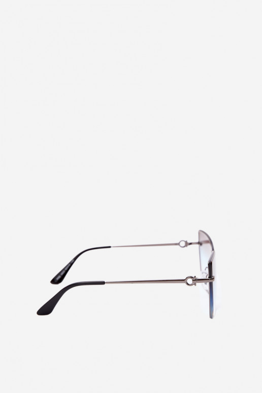 Zonnebril zonder rand in cat-eye stijl met UV 400-filter blauw