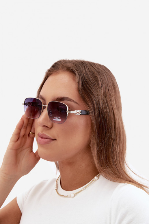 Zonnebril met dunne monturen en UV-filter grijs-zwart