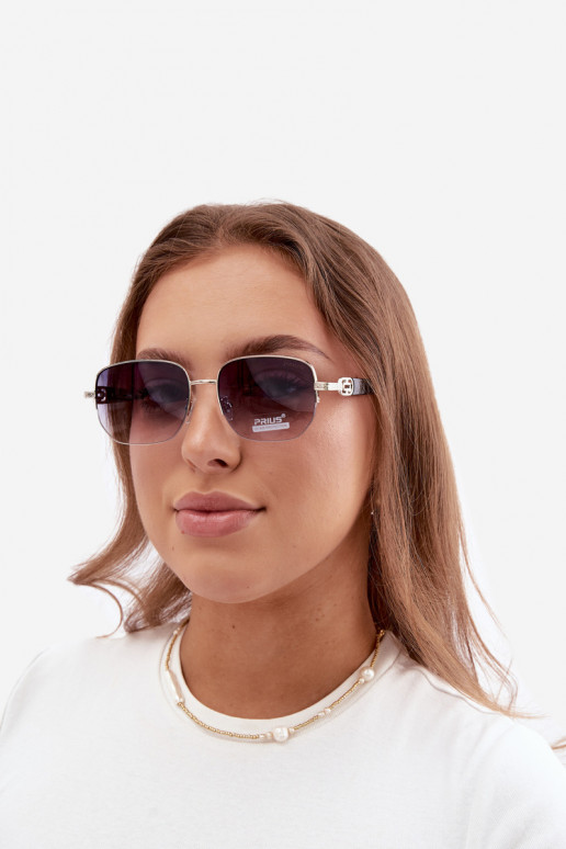 Zonnebril met dunne monturen en UV-filter grijs-zwart