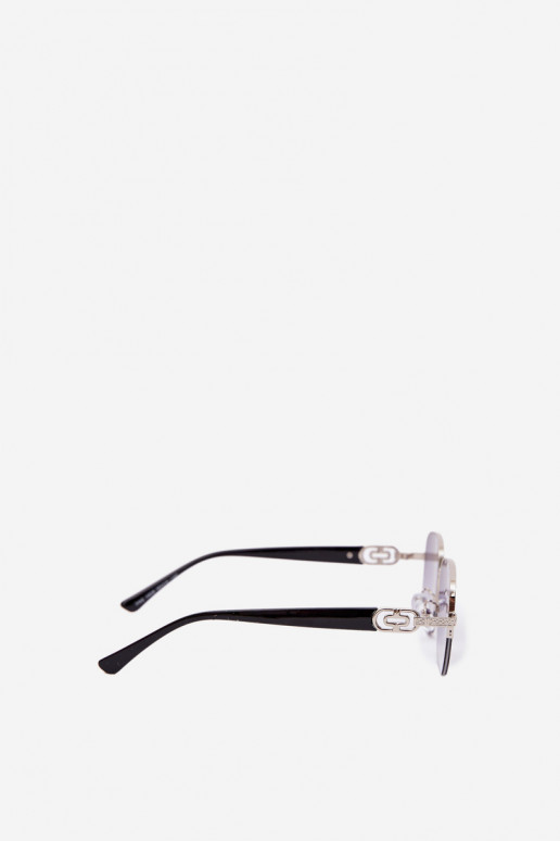 Zonnebril met dunne monturen en UV-filter grijs-zwart