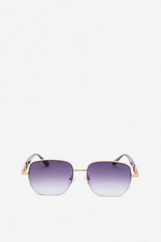 Zonnebril met dunne monturen en UV-filter, goud-zwart