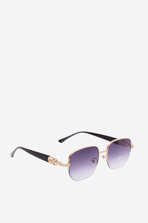 Zonnebril met dunne monturen en UV-filter, goud-zwart
