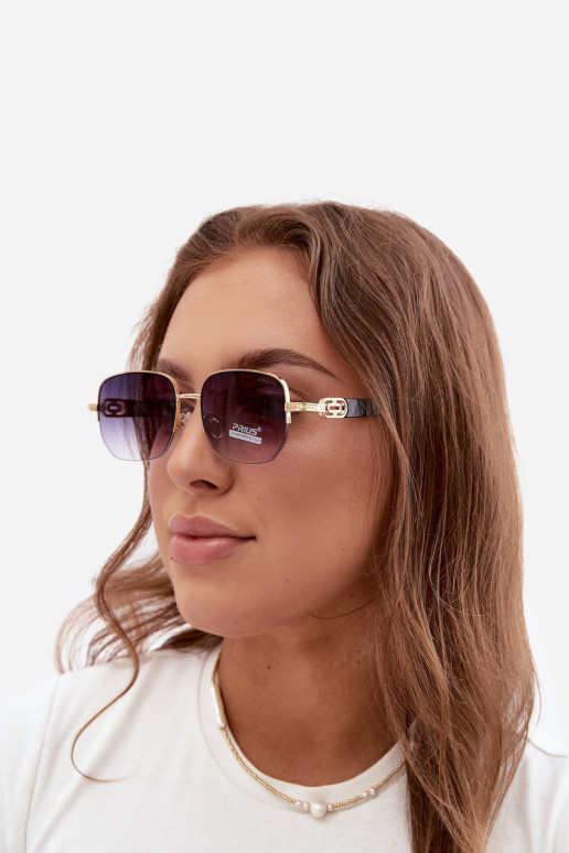Zonnebril met dunne monturen en UV-filter, goud-zwart