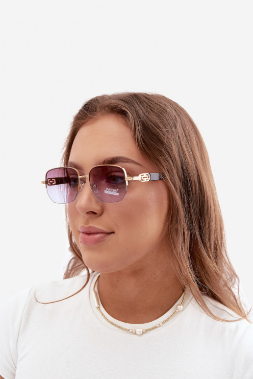 Zonnebril met dunne monturen en UV-filter, paars