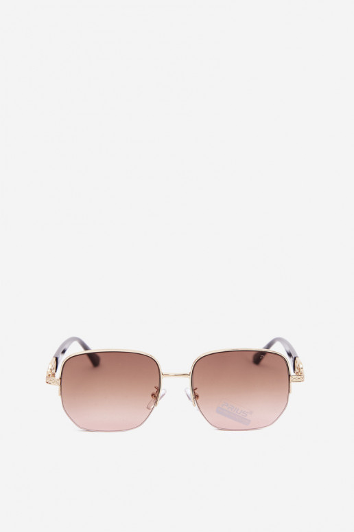 Zonnebril met dunne monturen en UV-filter, roze