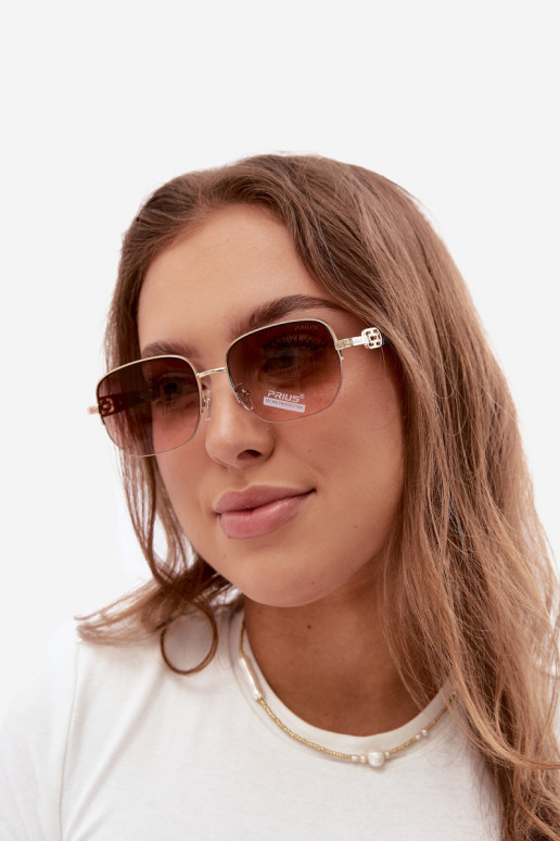 Zonnebril met dunne monturen en UV-filter, roze