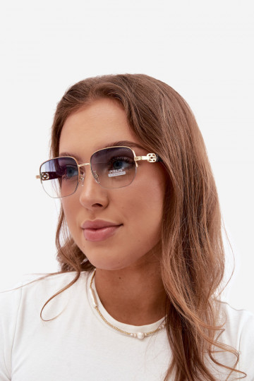 Zonnebril met dunne monturen en UV-filter, blauw