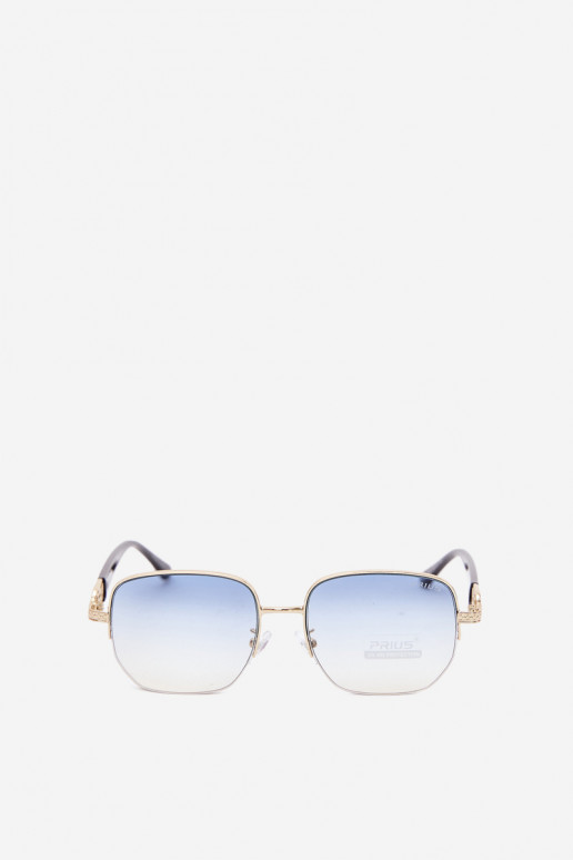 Zonnebril met dunne monturen en UV-filter, blauw
