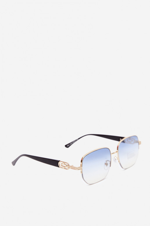Zonnebril met dunne monturen en UV-filter, blauw