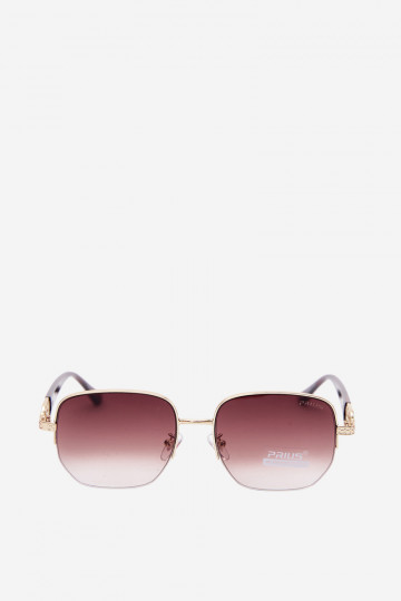 Zonnebril met dunne monturen en UV-filter, bruin 2