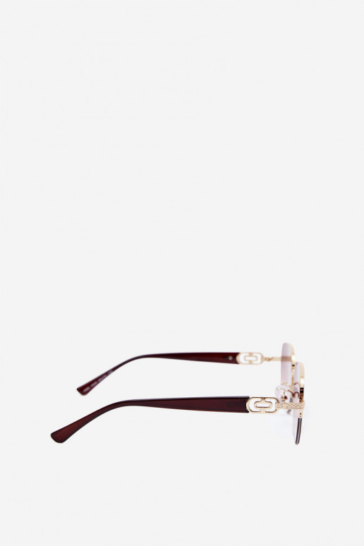Zonnebril met dunne monturen en UV-filter, bruin